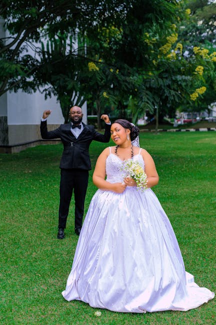 Wedding couple in formal attire