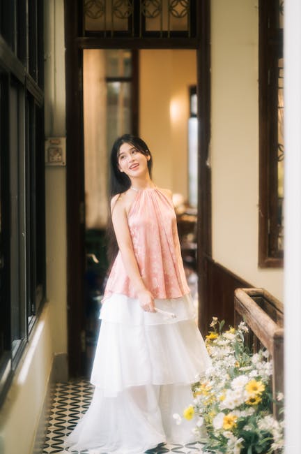 Woman in chic indoor fashion