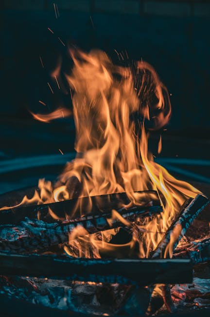 Campfire in the dark